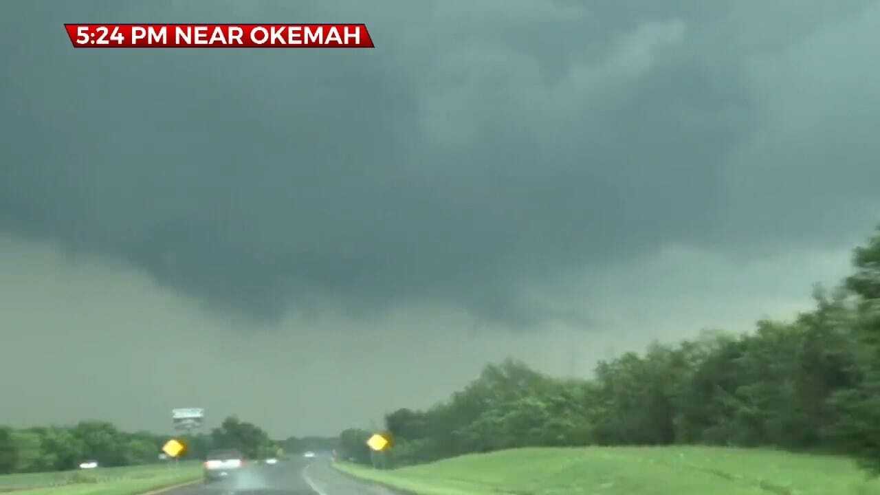 WHOA! Tornado Crosses Interstate 40 East Of Okemah