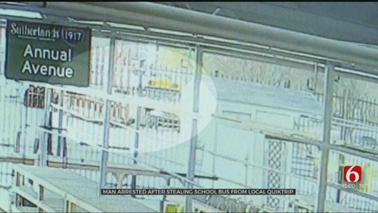 Man Steals Schools Bus From QuikTrip, Tulsa Police Say