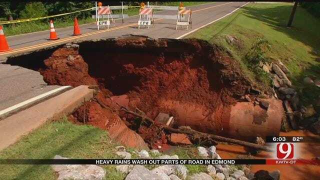 Flash Flooding Causes Massive Washout In Edmond