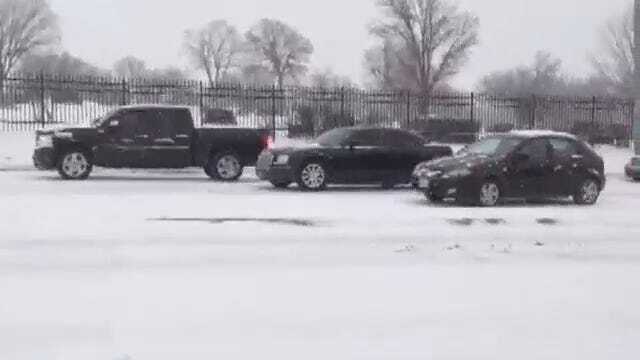 WEB EXTRA: Cars Spin Out At 51st And Memorial
