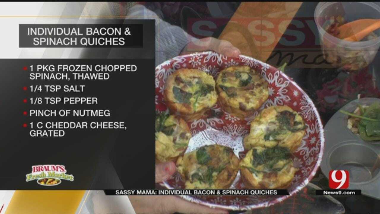 Individual Bacon and Spinach Quiches