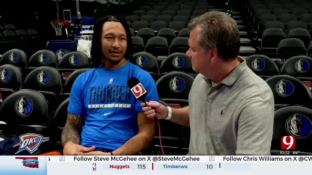 Jaylin Williams Chats With Thunder Reporter Steve McGehee