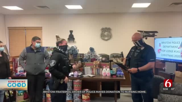 Bristow Fraternal Order Of Police Makes Holiday Donation To Nursing Home 