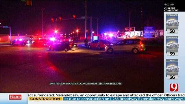 1 Critically Injured After Car Struck By Train In NE OKC