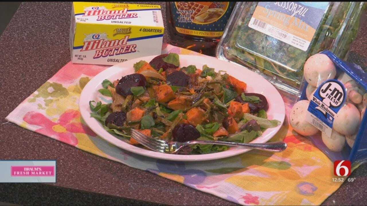 Warm Roasted Vegetable Salad And Honey Mustard Glazed Ham