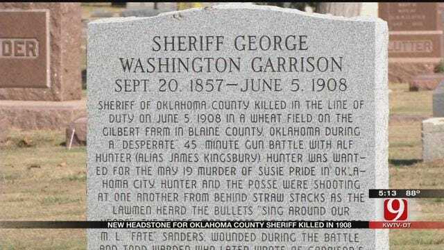 First Oklahoma Sheriff, Killed In 1908, Gets New Headstone
