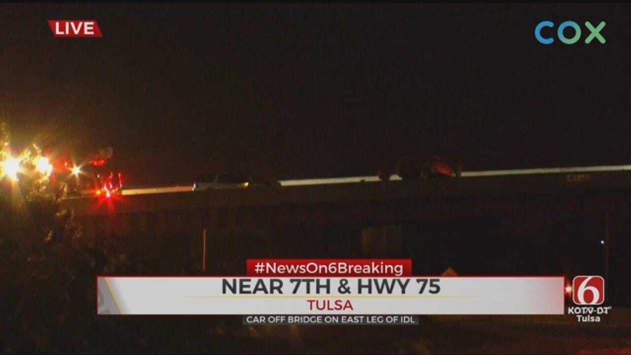 Car Leaning Over Edge Of Tulsa Bridge Causes Traffic Slow-Down