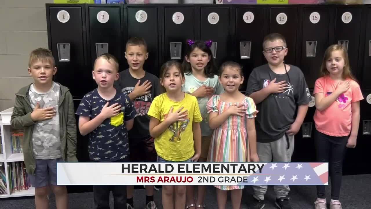 Daily Pledge: 2nd Grade Students At Herald Elementary
