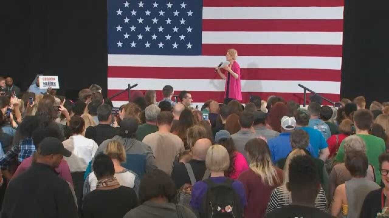 Democratic Presidential Candidate Elizabeth Warren Heckled At Rally