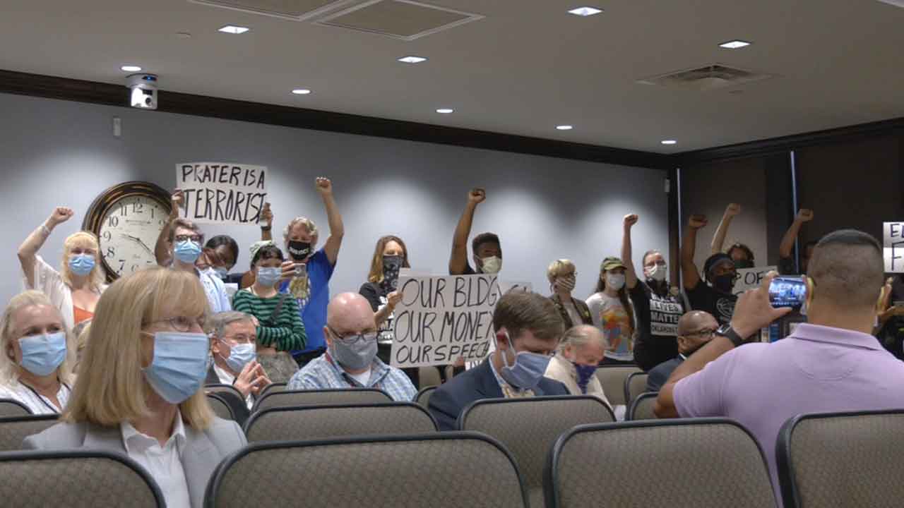 Okla. Co. Commissioners Meeting Disrupted By Protesters