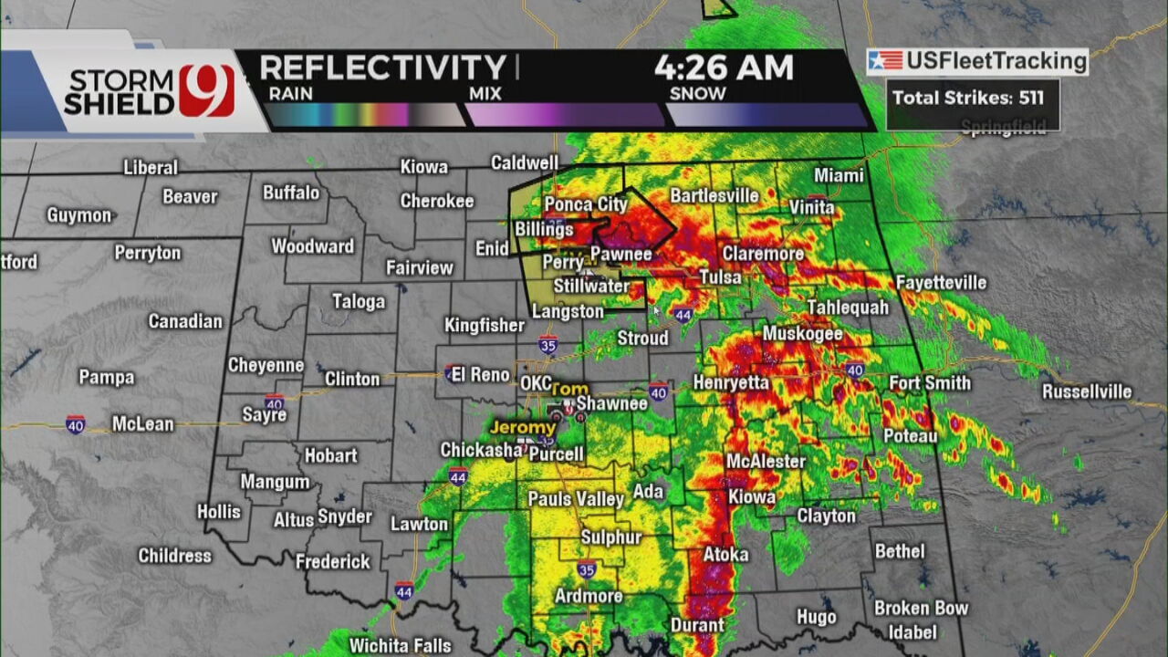Early Morning Storms Move Across Parts Of Oklahoma 