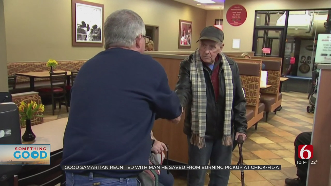 Good Samaritan Reunited With Man He Saved From Burning Truck At Chick-Fil-A