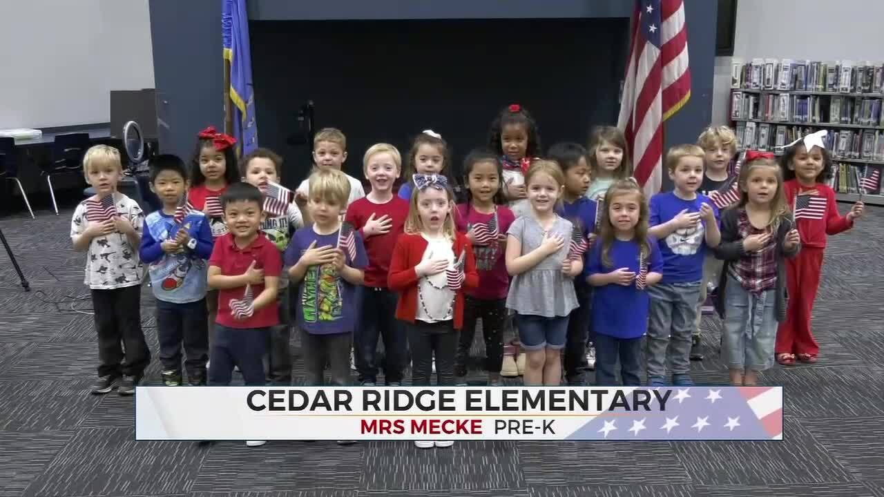 Daily Pledge: Pre-K Students At Cedar Ridge Elementary