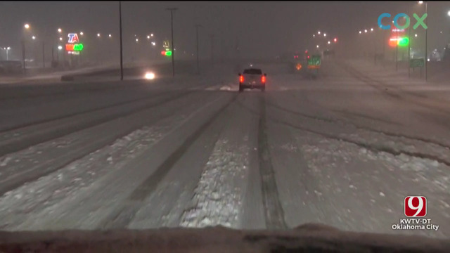 OKC Street Crews Work To Clear Roads During Winter Weather 
