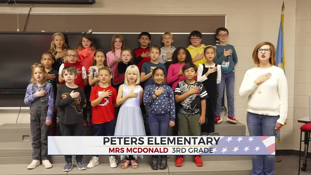 Daily Pledge: Mrs. McDonald's 3rd Grade Class From Peters Elementary