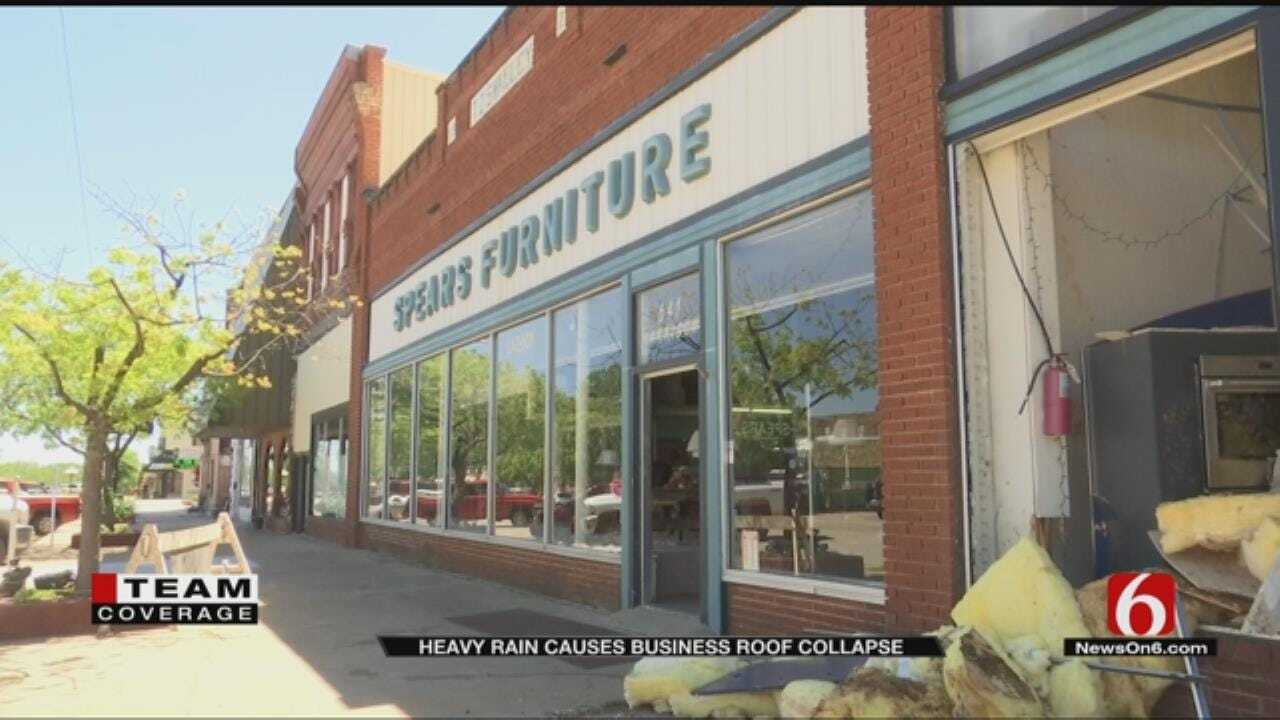 Pawnee Furniture Store Roof Collapses
