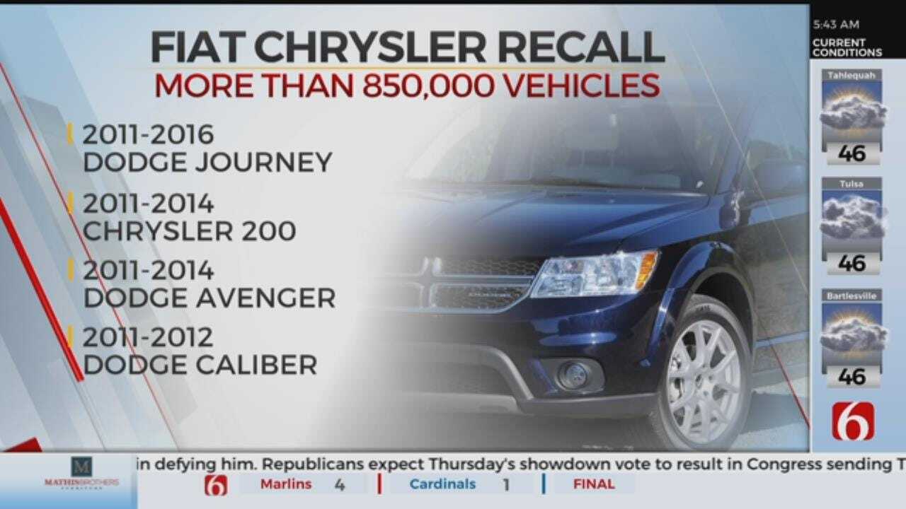 Fiat Chrysler Recalling Nearly 900,000 Vehicles