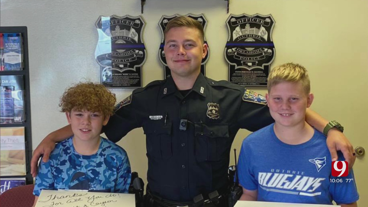 Young Boys Thank Guthrie Officers After Protests