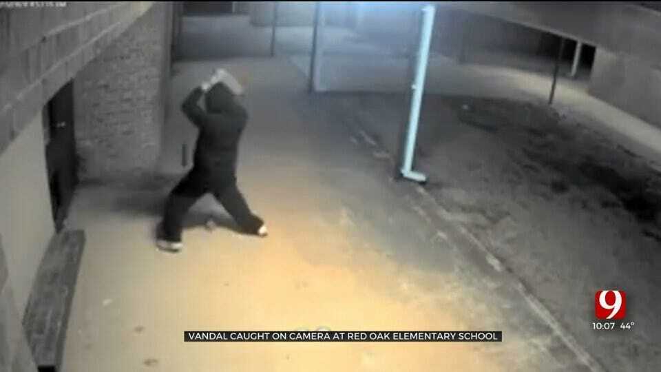 Vandal Caught On Camera At Moore Elementary School