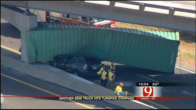 Semi Crashes Into Bridge Near Luther, 3rd Accident In A Month