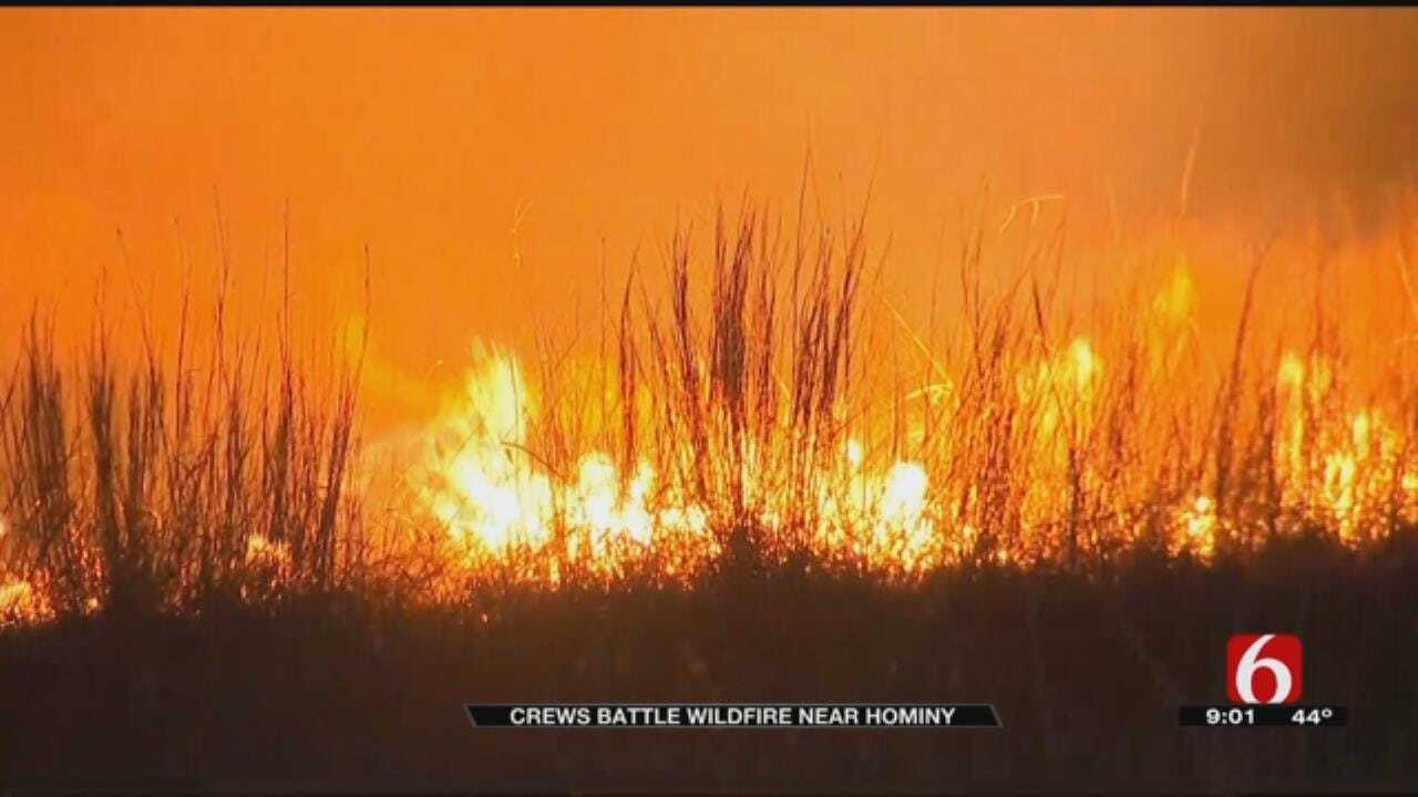 Crews Battle Grass Fire In Osage County