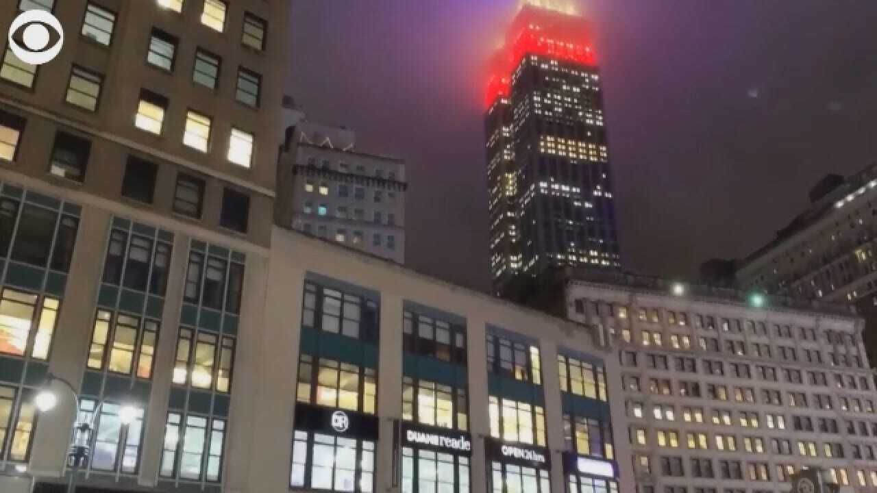 Empire State Building Glows In Red, White, Blue For Election Day