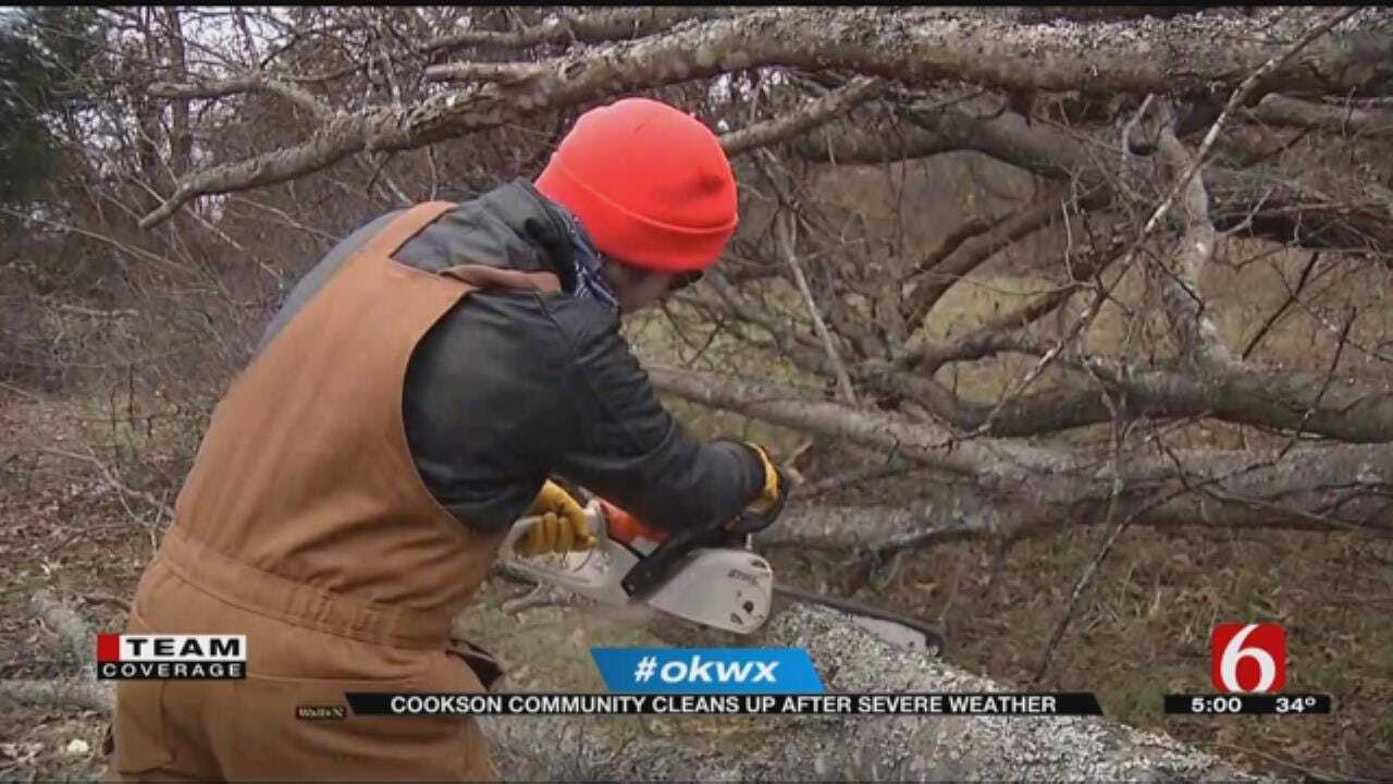 Residents Of Cookson Cleaning Up After Tornado
