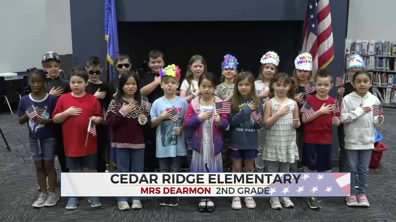Daily Pledge: 2nd Grade Students At Cedar Ridge Elementary