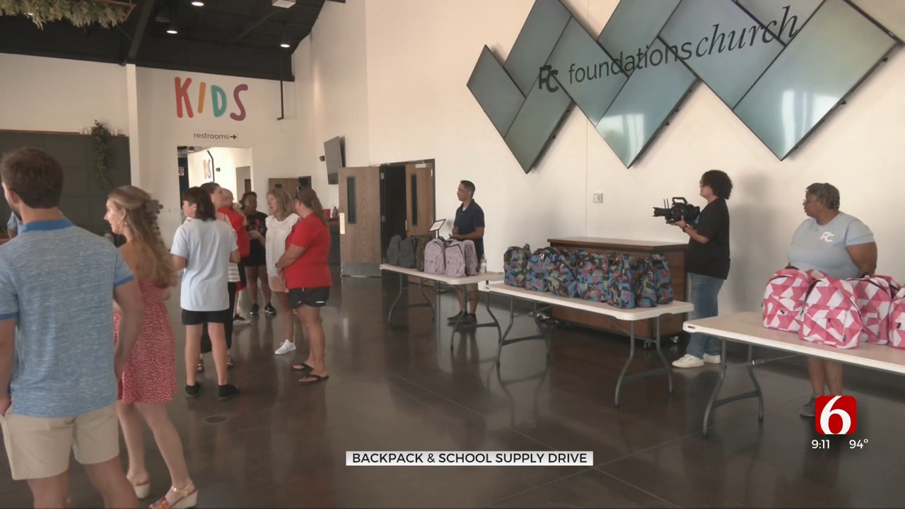 Elementary Students Receive Backpacks Stuffed With School Supplies From Local Church