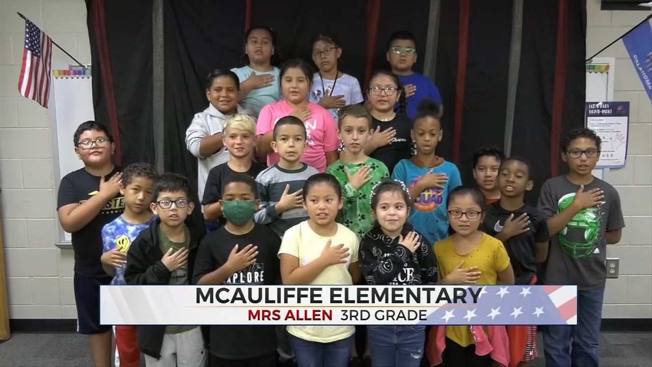 Daily Pledge: 3rd Grade Students From McAuliffe Elementary
