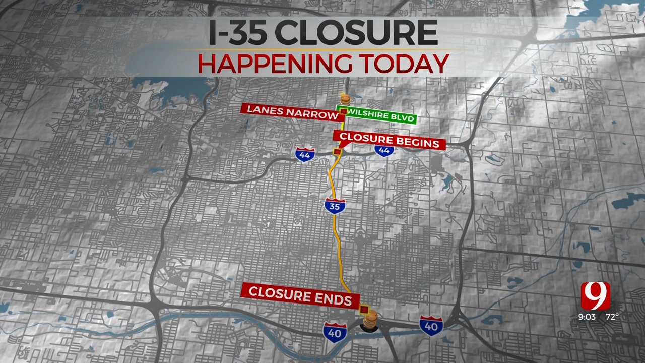 Southbound I-35 Closing Through The Weekend Starting Friday