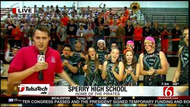 Tulsa Tech Spirit Stick Visits Sperry High School
