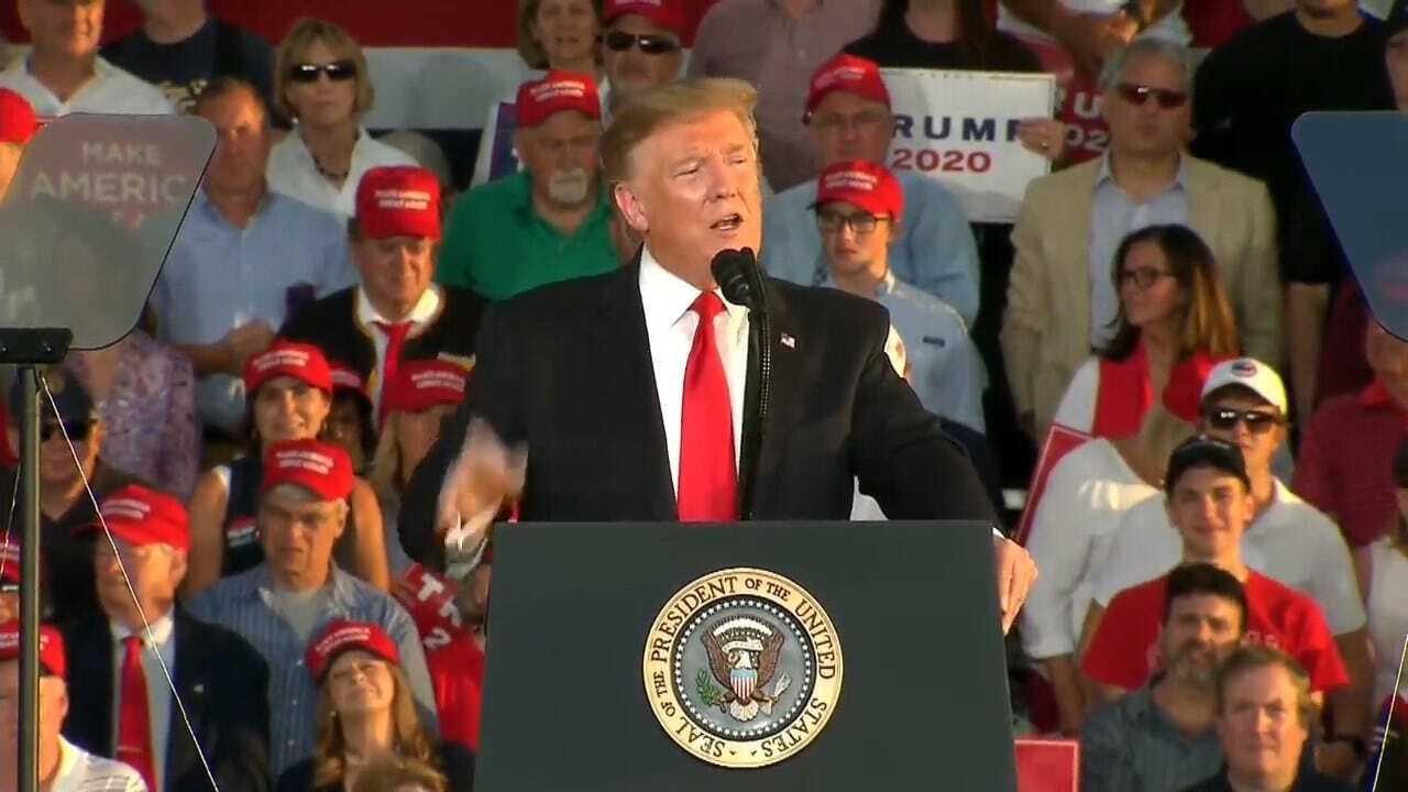 President Trump Takes Crowd Poll On MAGA Slogan During Rally