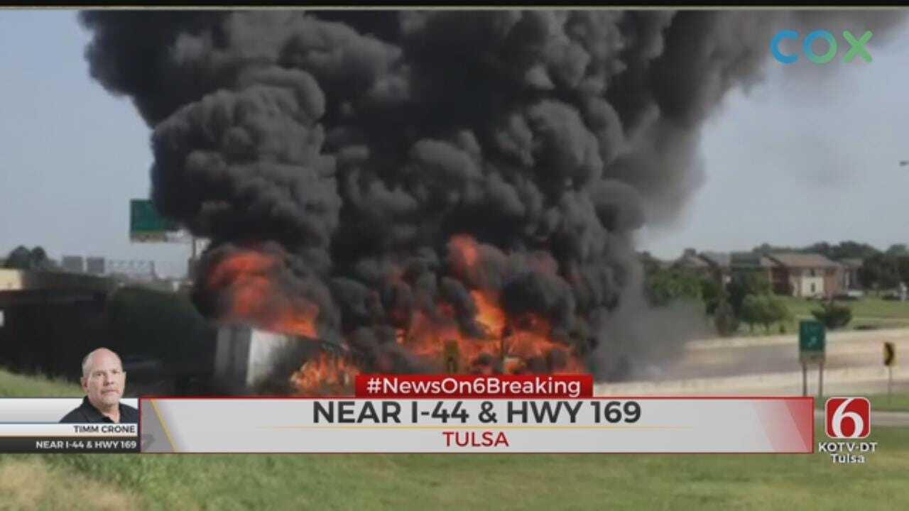 WATCH: Storm Tracker Video Of Fiery Crash In Tulsa