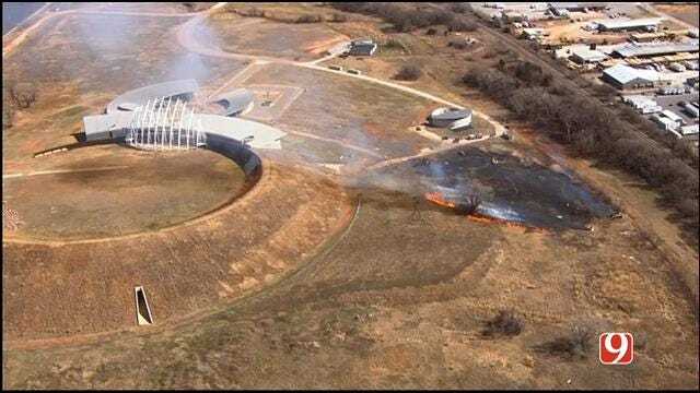WEB EXTRA: SkyNews 9 Flies Over Grass Fire Near American Indian Cultural Center