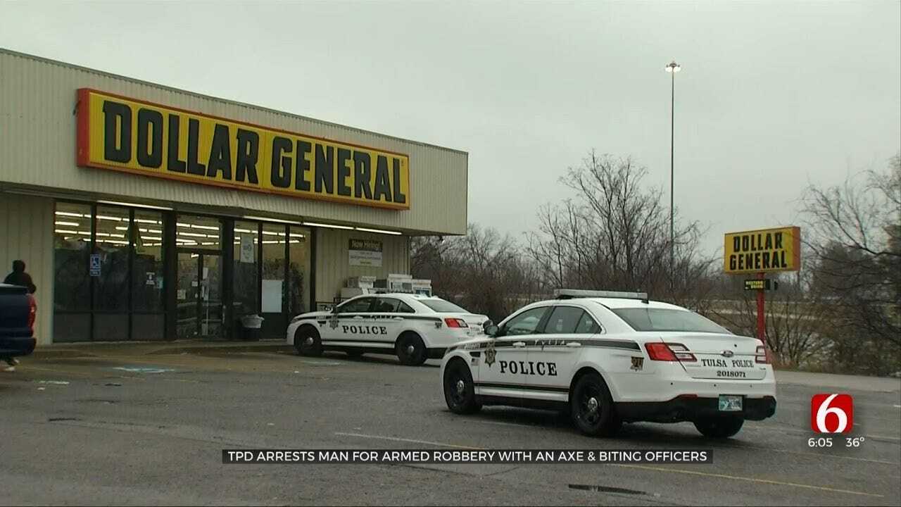 Tulsa Police Arrest Man Accused Of Swinging Ax At People Inside Dollar General