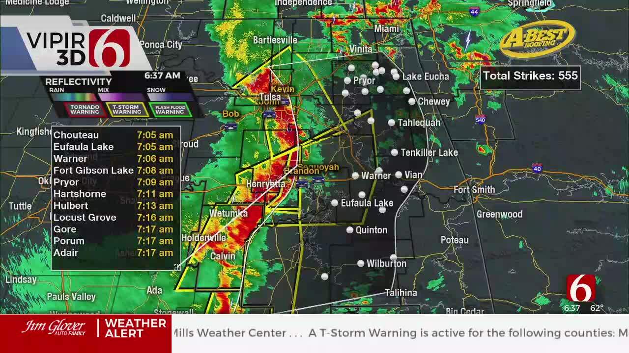 Severe Thunderstorm Warning Active For Multiple Counties In Green Country