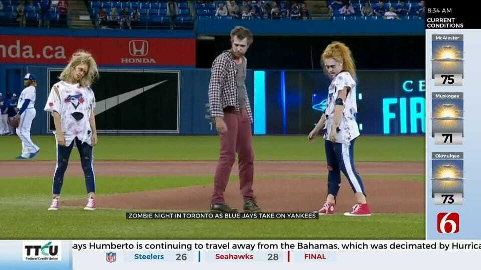 'Zombie' Throws First Pitch At Blue Jays Game For Friday The 13th