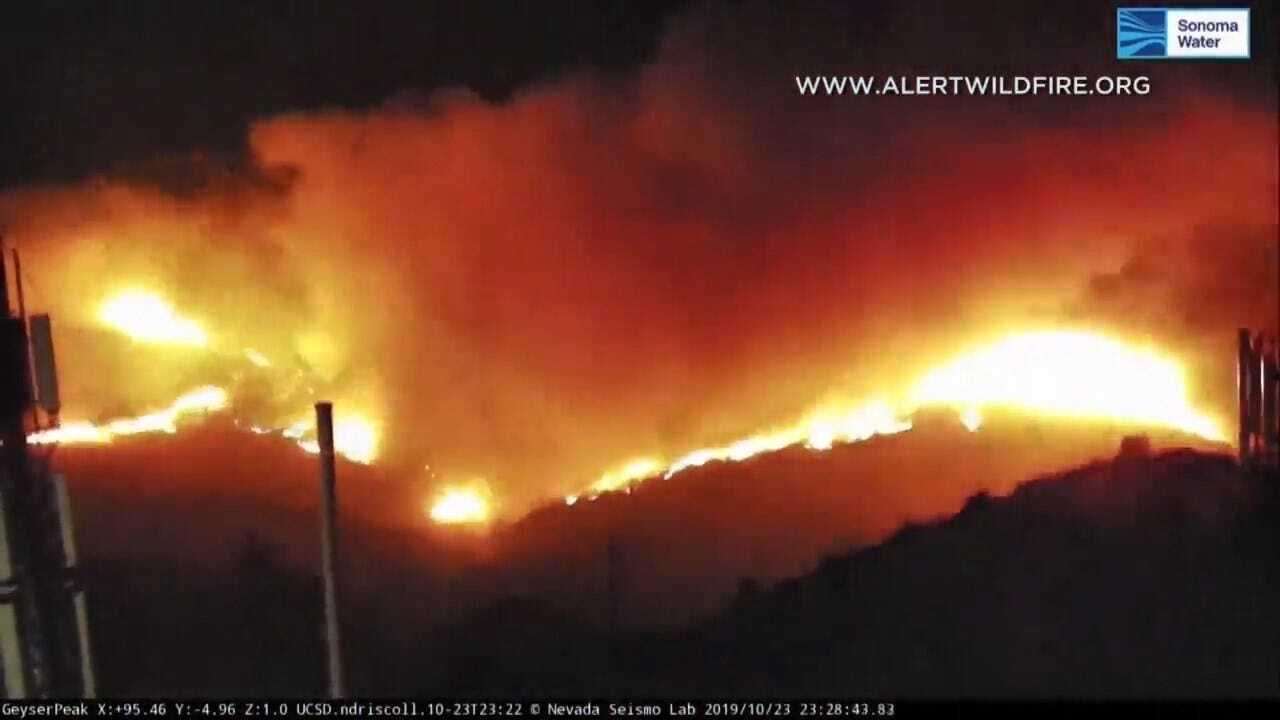 California Wildfire Fanned By 70 MPH Winds Leaps Out Of Control Near Where Power Was Cut