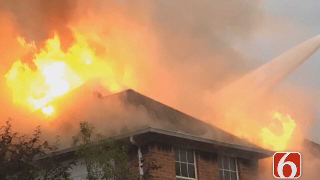 Joseph Holloway Reports On Tulsa House Fire At 91st And Memorial