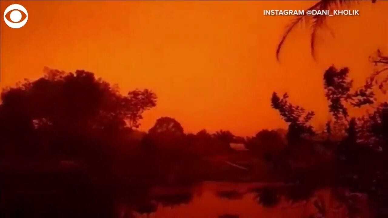 Sky Turns Blood Red In Indonesia