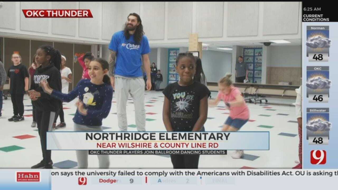 OKC Thunder Players Join Ballroom Dancing Students At Northridge Elementary