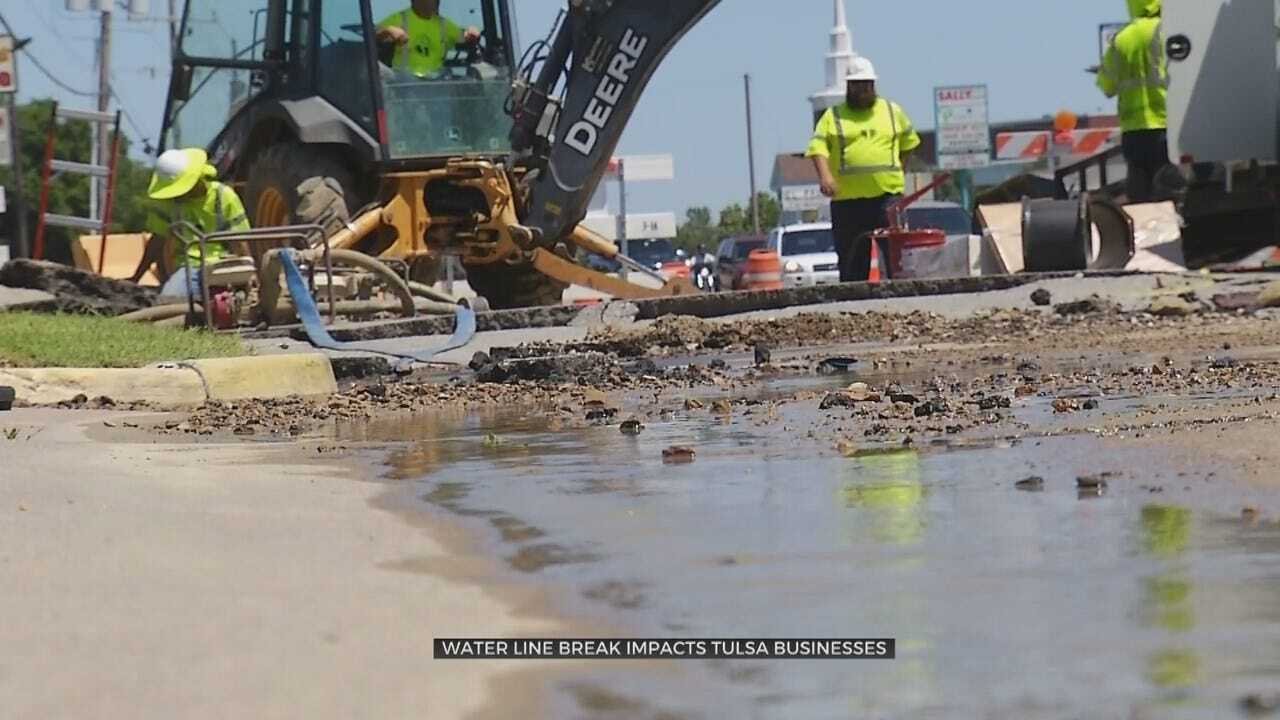 Tulsa Water Main Break Causes Issues For Local Businesses