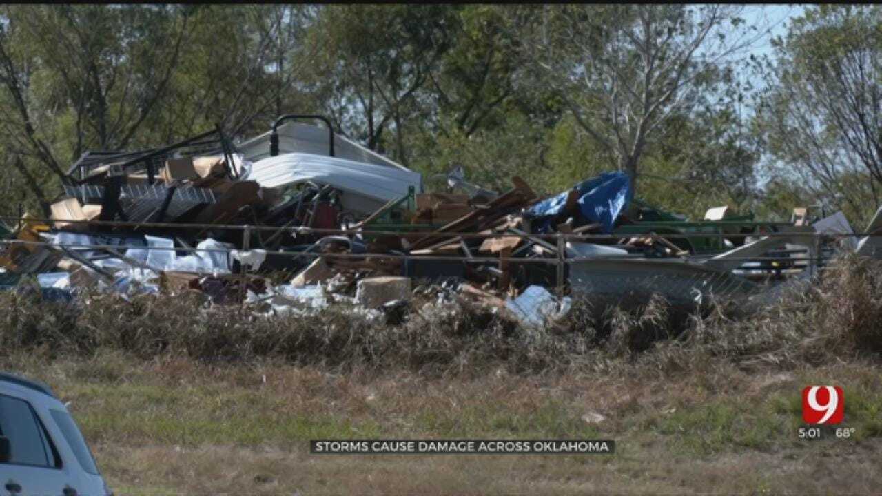 Clean Up Continues In Asher Following Tornado