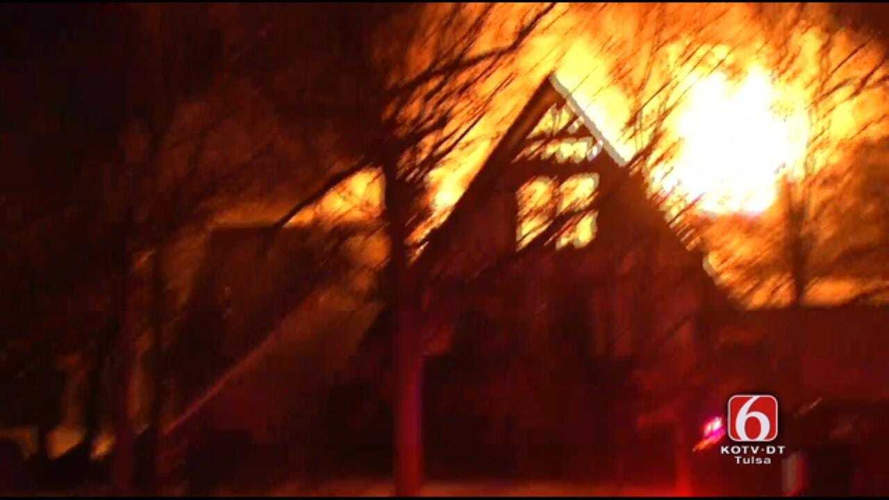 WEB EXTRA: Fire Crews Work To Put Out Tulsa House Fire