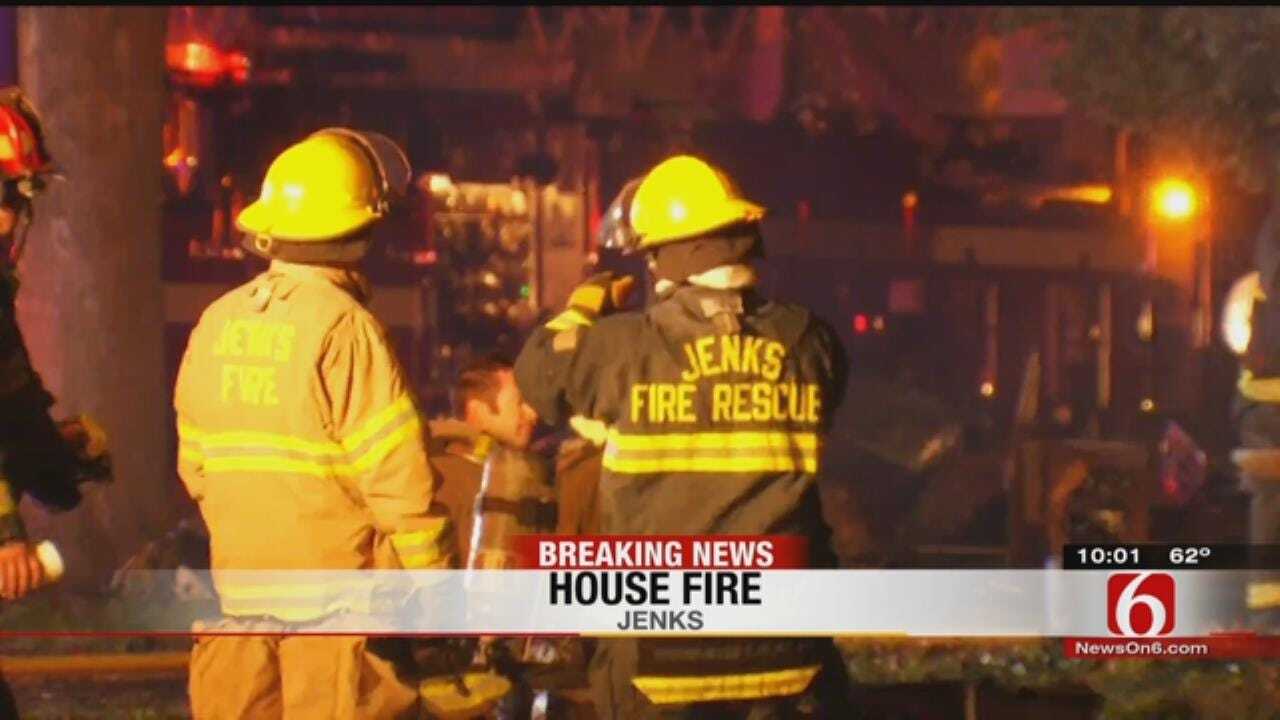 Firefighters Battle Jenks House Fire