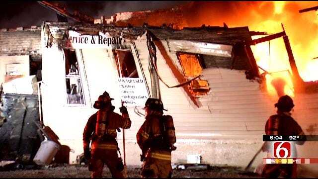 Investigation Into Sand Springs Appliance Store Fire Could Take Days