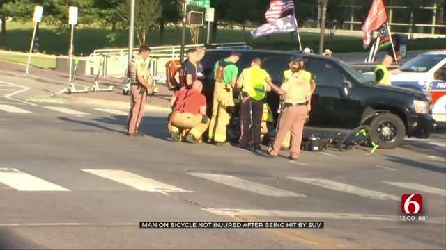Update: Cyclist OK After Being Hit By Deputy's SUV Near BOK Center