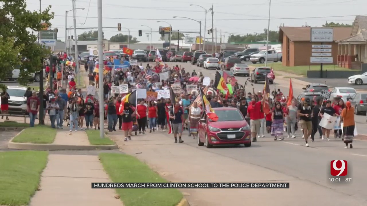 Hundreds March Streets Of Clinton Demanding Justice For Native Americans 