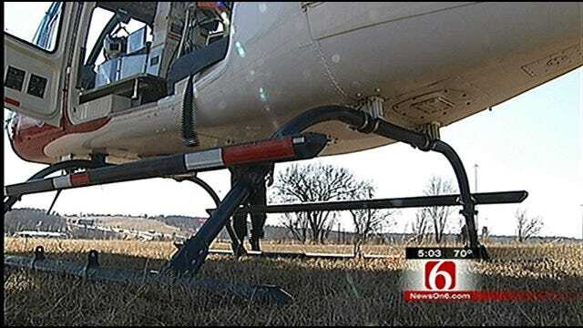 Medical Helicopter Lands In Tulsa Field After Striking Hawk